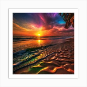 Sunset On The Beach 179 Art Print