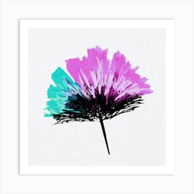 Single Feathery Flower Mint Lavender Art Print
