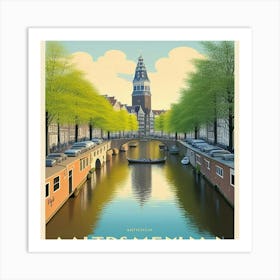 Amsterdam 2 Vintage Travel Pos (2) Art Print