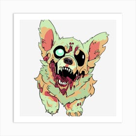 Zombie Corgi Art Print