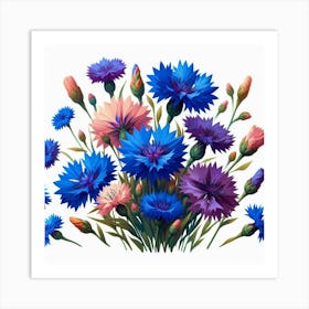 Cornflower flowers 1 Art Print