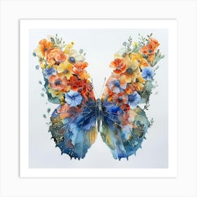 Butterfly With Flowers 10 Art Print