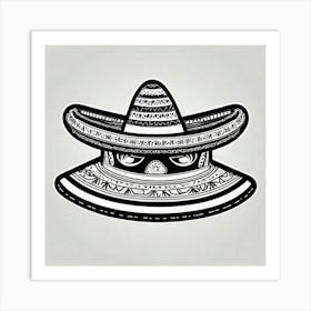 Mexican Sombrero And Poncho Sticker 2d Cute Fantasy Dreamy Vector Illustration 2d Flat Center (14) Art Print