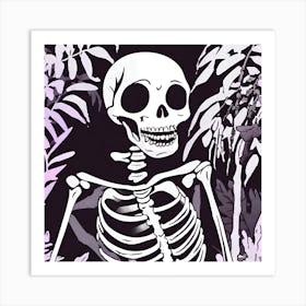 Spooky Skeleton In The Forest Art Print