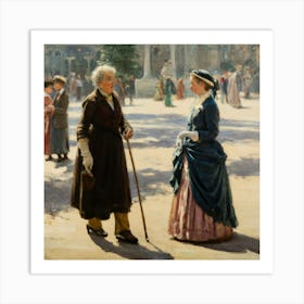 Two Women In The Park Art Print