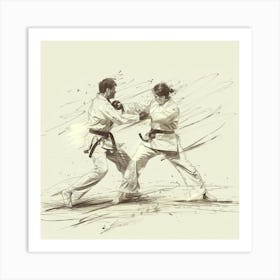 A Karate Sparring Hand Drawn Sketch Illustration 1718704193 1 Art Print