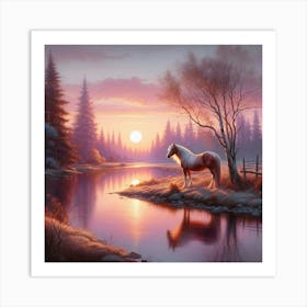 Sunset Horse 69 Art Print