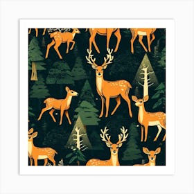 Deer In The Forest 33 Art Print