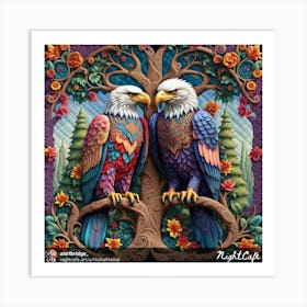 Eagles In The Tree Art Print