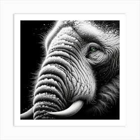 Snowy Elephant Art Print