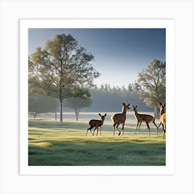 Deer In A Field Art Print