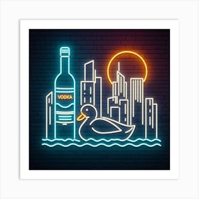 Neon Sign Of Vodka Art Print