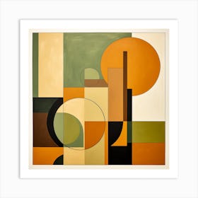 Abstract Shapes Warm Neutral Colors 4 Art Print