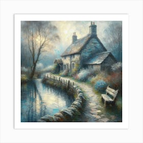 Cottage By The Water 1 Art Print