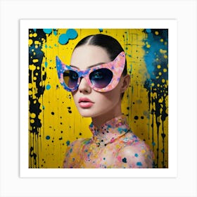 Bright Pastel Color Dot Pattern Front Portrait Pho Art Print