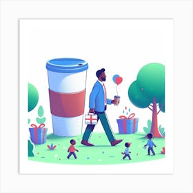 Happy Birthday coffee Art Print