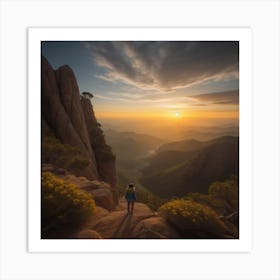 Sunset In The Mountains Art Print