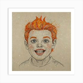 Boy With Orange Hair Art Print