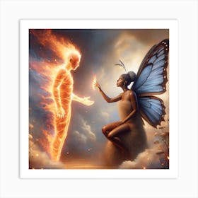 Fairy And A Man Art Print