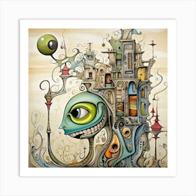 Abstract Fractal Cityg Art Print