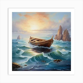 Boat In The Sea Art Print