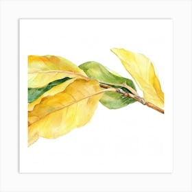 Autumn Leaves Watercolor Painting 2 Art Print