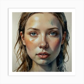 Girl With Blue Eyes 1 Art Print