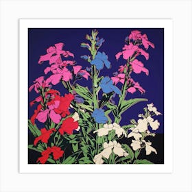 Lobelia 2 Pop Art Illustration Square Art Print