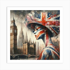 Abstract Art English lady in London 1 Art Print