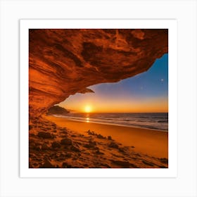 Sunrise At Sandy Beach Art Print