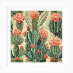 Art Deco Cactus 1 Art Print