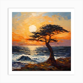 Windblown Melody: Cypress Canvas Dreams Art Print