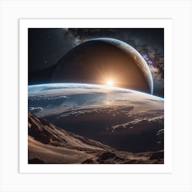 Moon And Earth Art Print