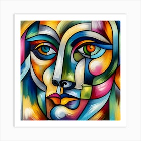  A Picasso Inspired Portrait 2 Art Print