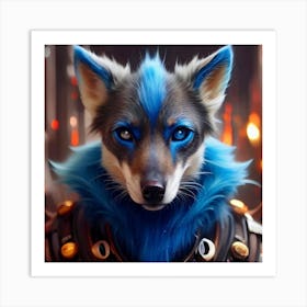 Wolf With Blue Eyes Art Print