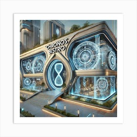 Chronos Bistro Exterior Scifi Art Print