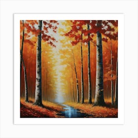 Autumn Sunlight Through the Trees Art Print