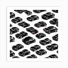 Black And White Cars 3 Art Print