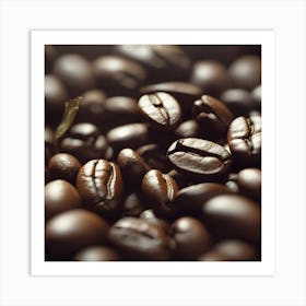 Close Up Of Coffee Beans Art Print