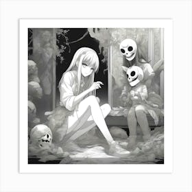 Skeleton Girl 1 Art Print