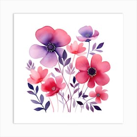 Watercolor Flowers 4 Art Print