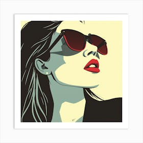 Girl With Sunglasses 1 Art Print