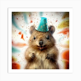 Birthday Wombat Art Print