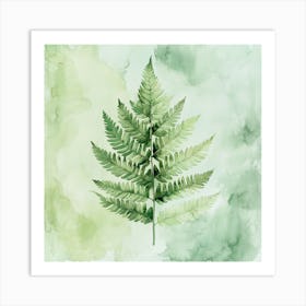 Watercolor Fern Leaf Art Print