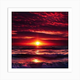 Sunset Over The Ocean 189 Art Print