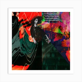 Collage Woman in black Art Print