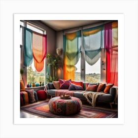 Boho Living Room Art Print