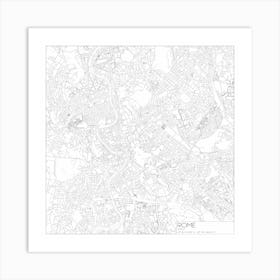 Rome Italy city map black on white blueprint design Affiche