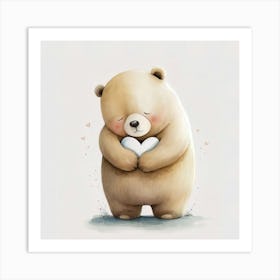 Teddy Bear With Heart Art Print