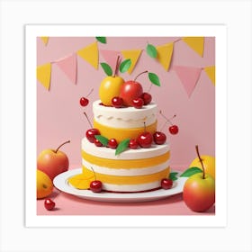 Cake With Fruit 1 Art Print